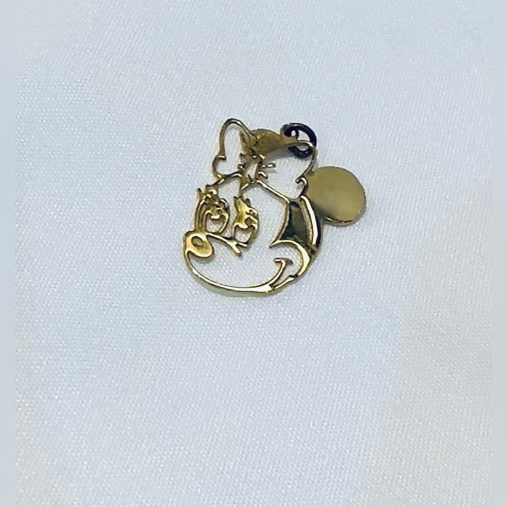 Disney Minnie Mouse Cutout Pendant Gold Tone Vintage Laser Dainty
